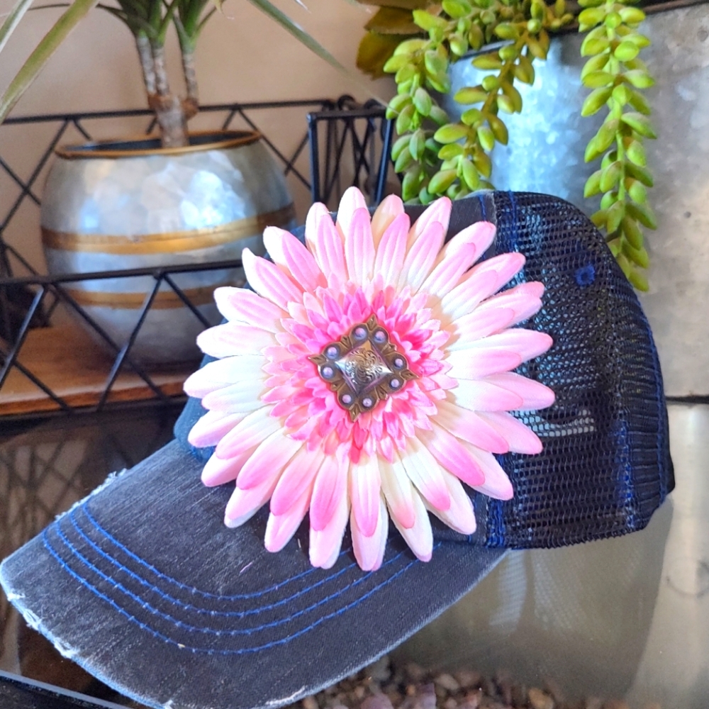 Women's Western Trucker Hat with Concho